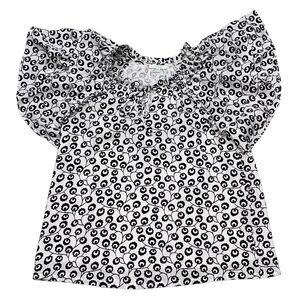 Jade Melody Tam Black & White Butterfly Bliss Flutter Sleeve Blouse size Medium